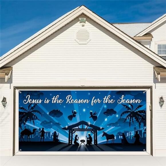 6 x 13 ft Holy Nativity Garage Door Banner Cover Outdoor...